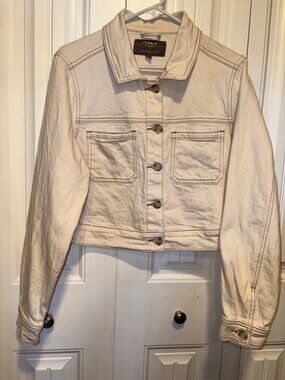 Torrid Women's Denim Crop Jacket Off White Size Large 12